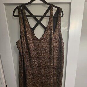 City Chic Gold Glitter Maxi Dress (Plus Size 22W) + Holiday Party NYE Dress